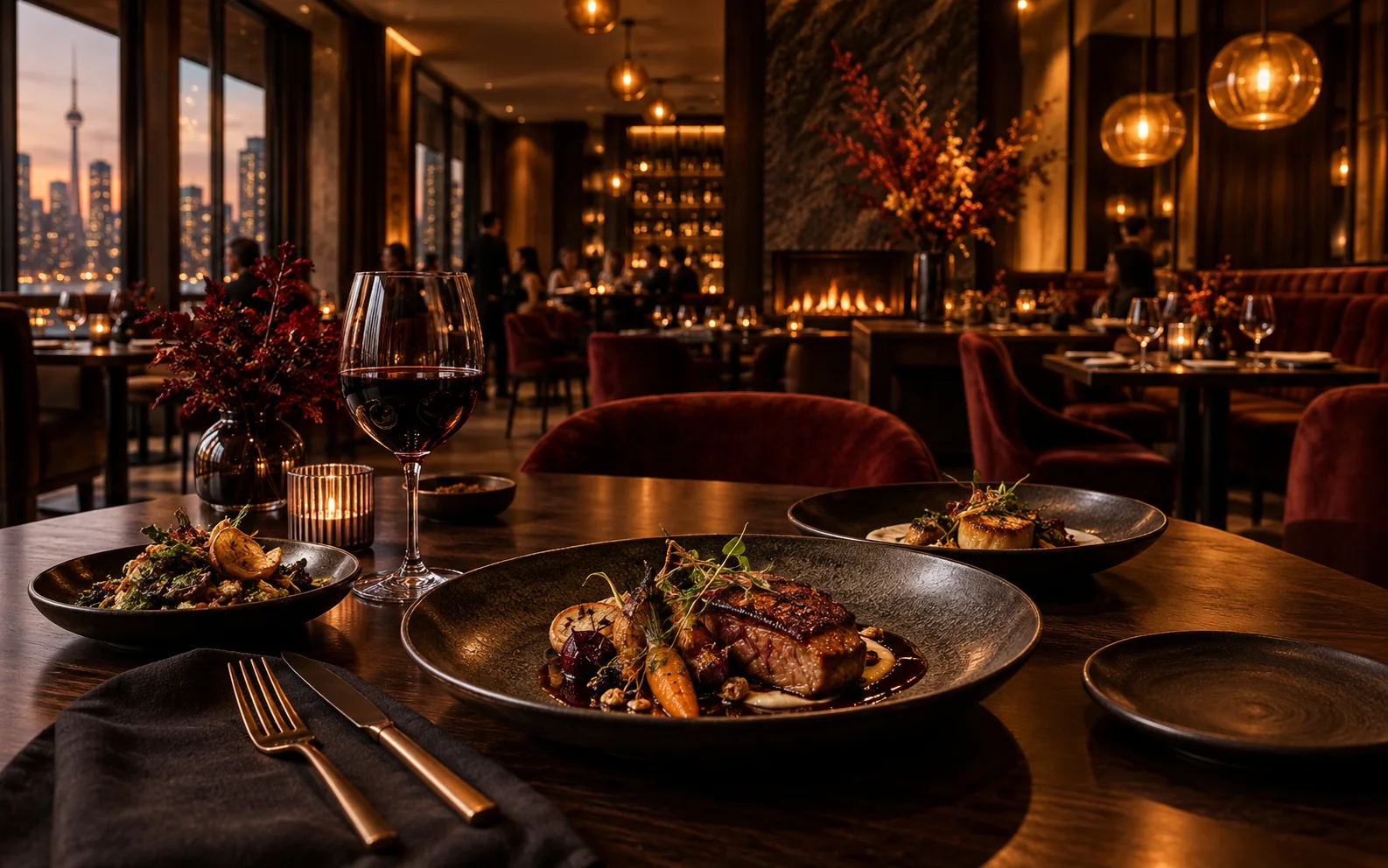 Concept image of the Maple & Ash restaurant interior